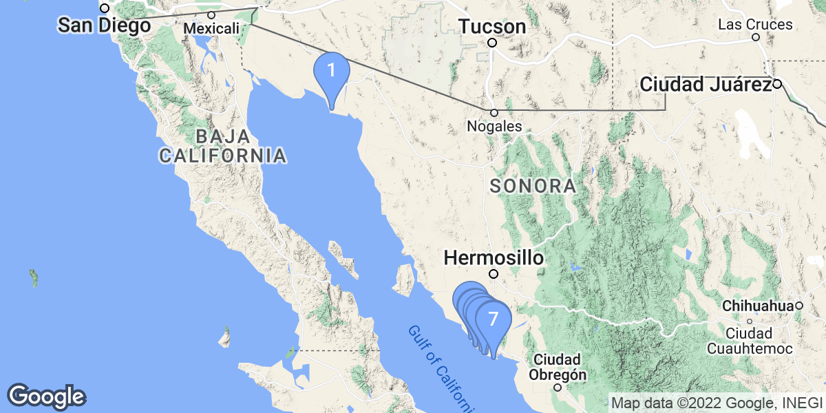 Sonora dive site map