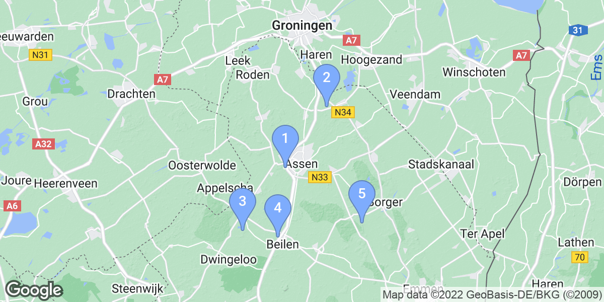 Drenthe dive site map