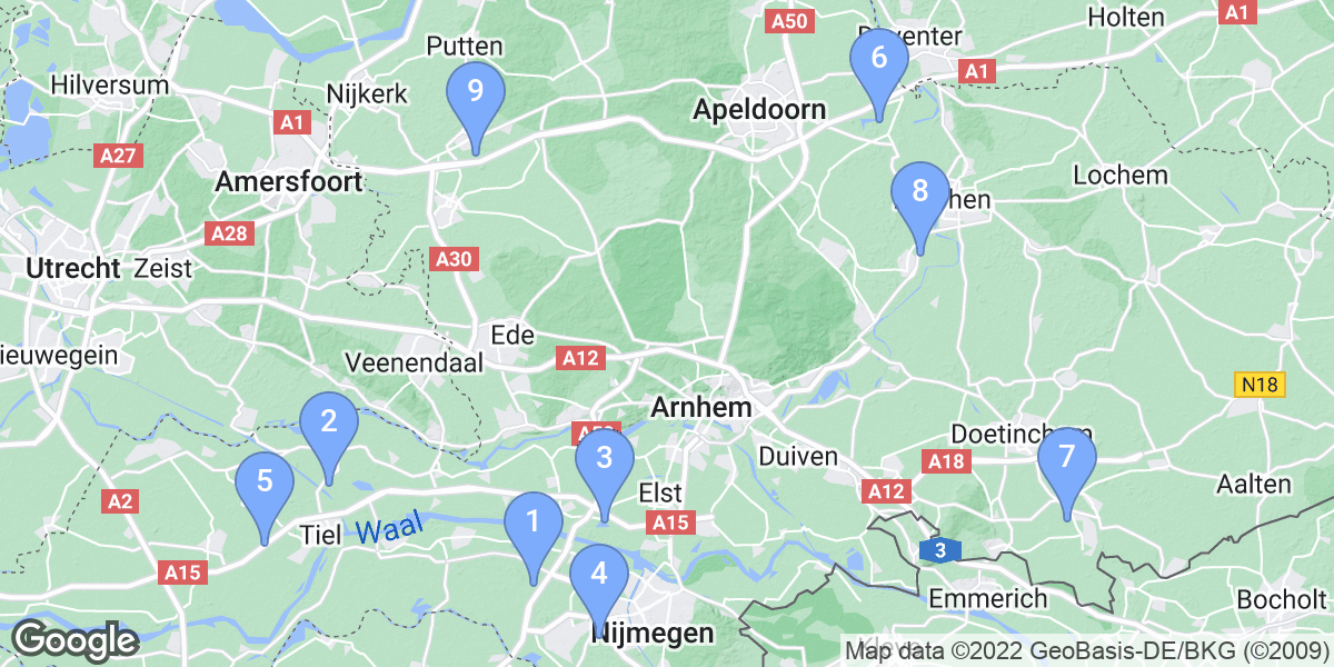 Gelderland dive site map