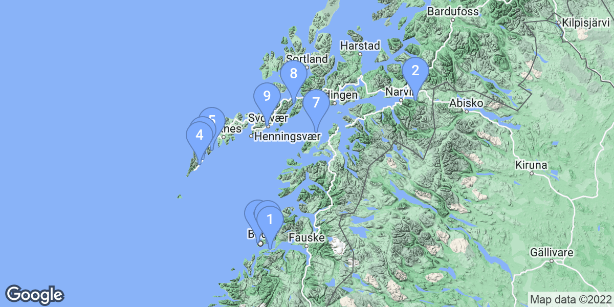 Nordland dive site map