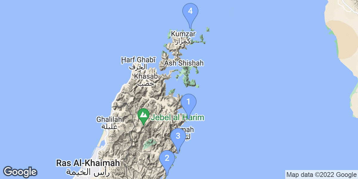 Musandam Governorate dive site map