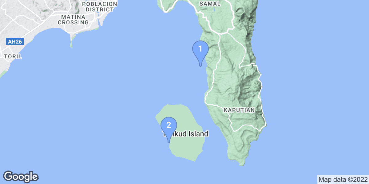Davao Region dive site map