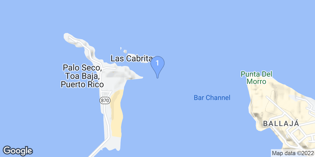 Toa Baja dive site map