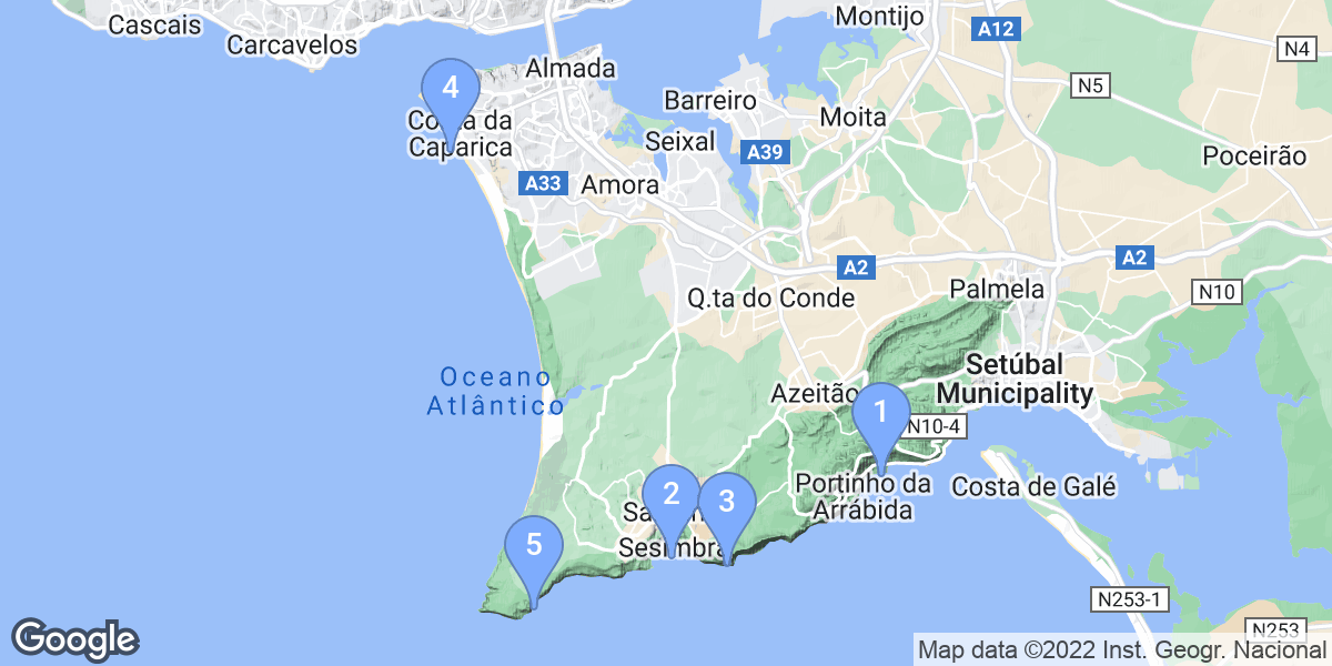 Setubal dive site map