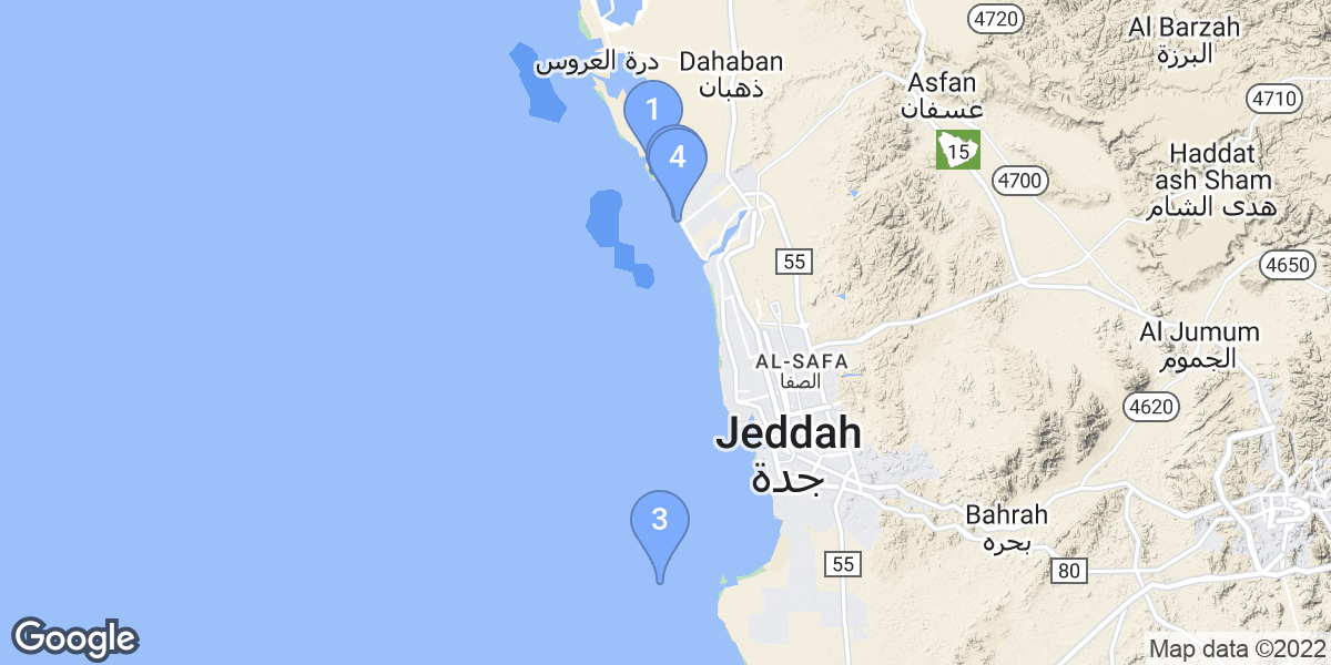 Makkah Province dive site map