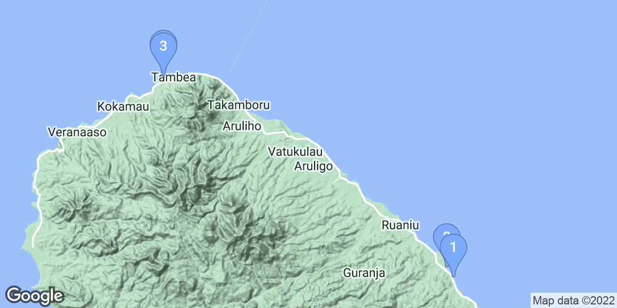 Guadalcanal Province dive site map