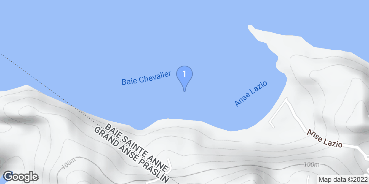 Baie Sainte Anne dive site map