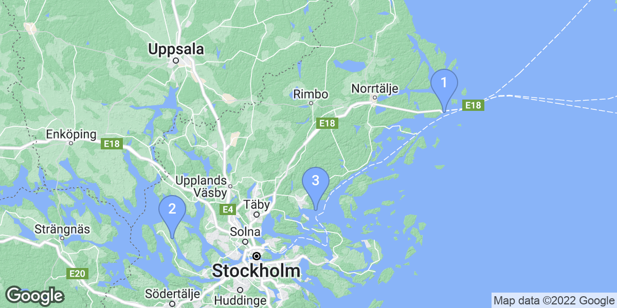 Stockholms län dive site map