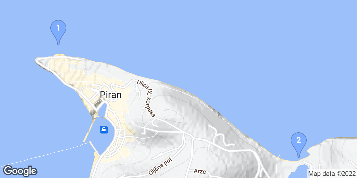 Piran dive site map