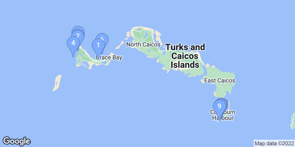 Caicos Islands dive site map