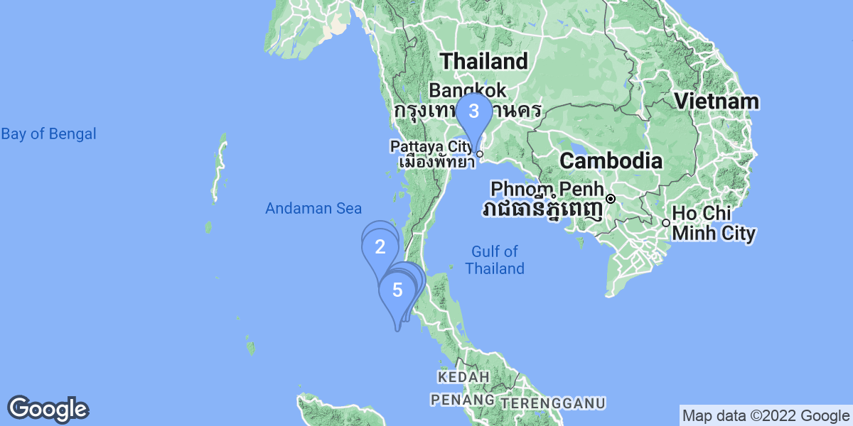 Chang Wat Surat Thani dive site map