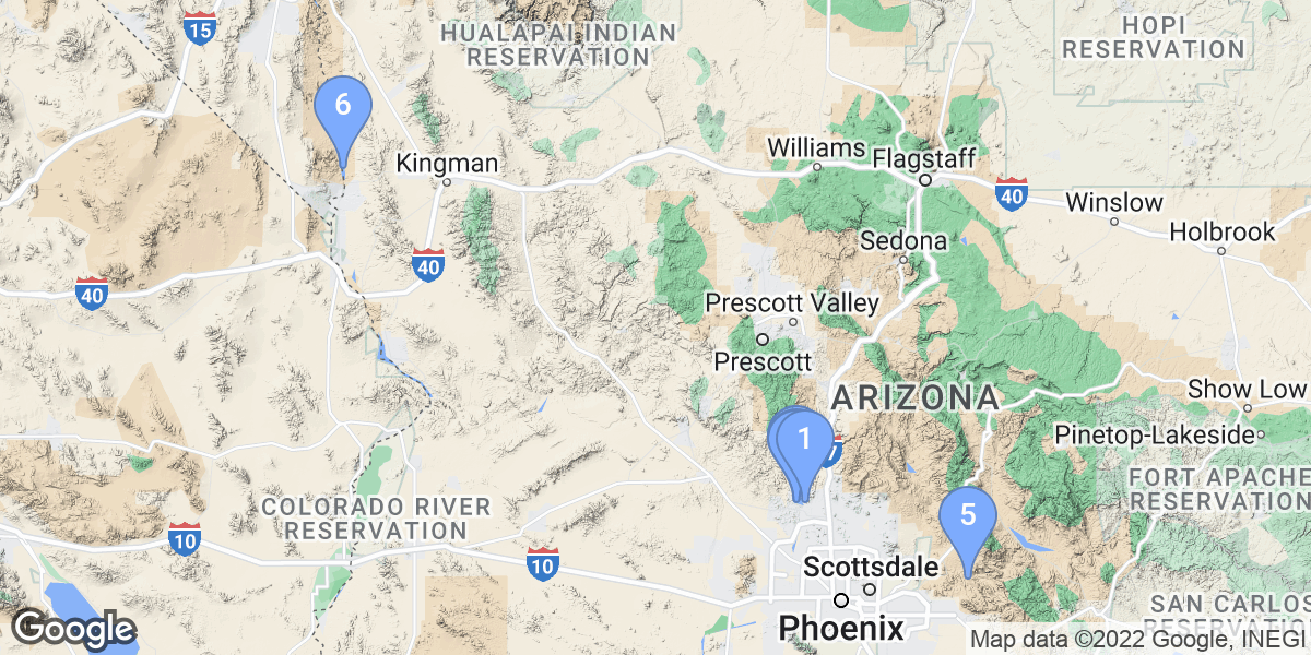 Arizona dive site map