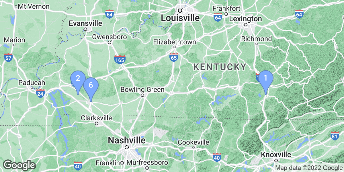 Kentucky dive site map