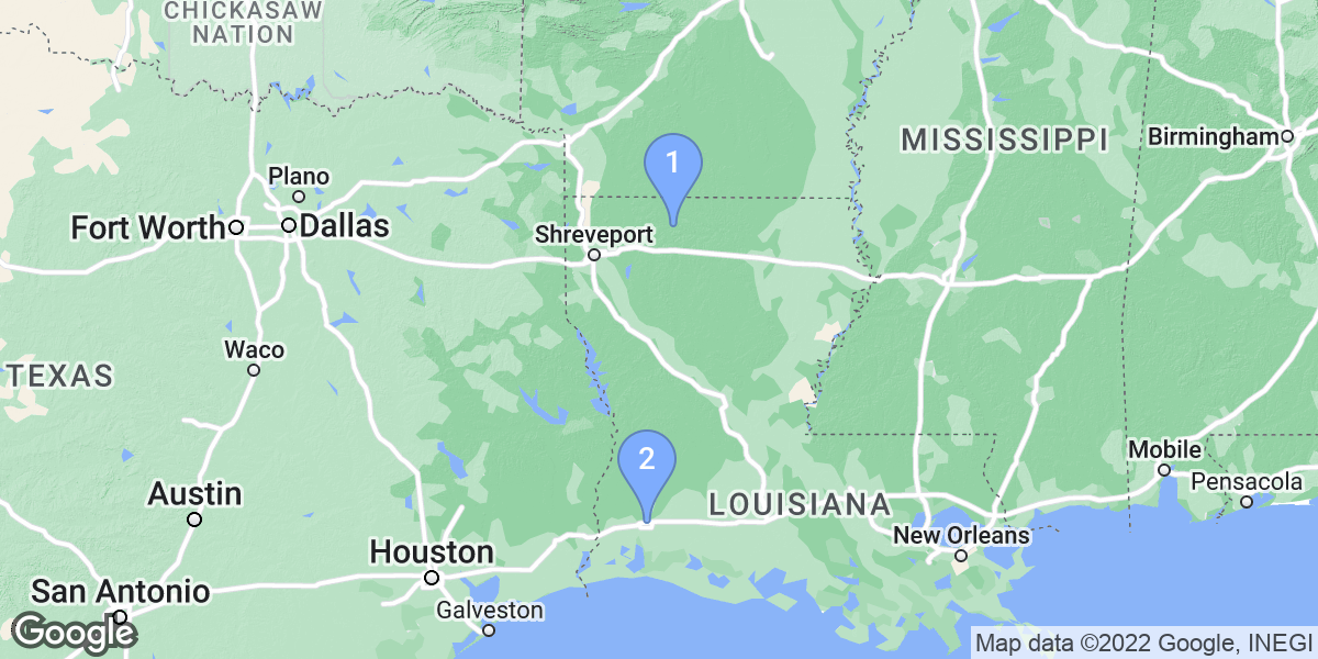 Louisiana dive site map