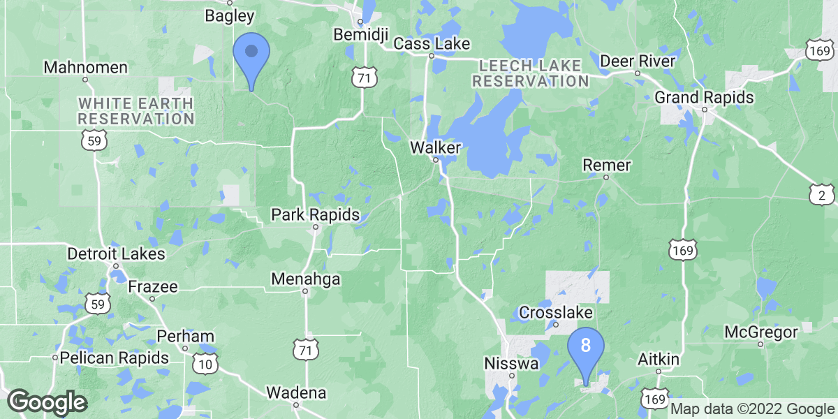 Minnesota dive site map