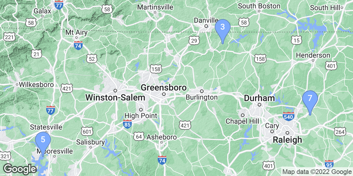 North Carolina dive site map