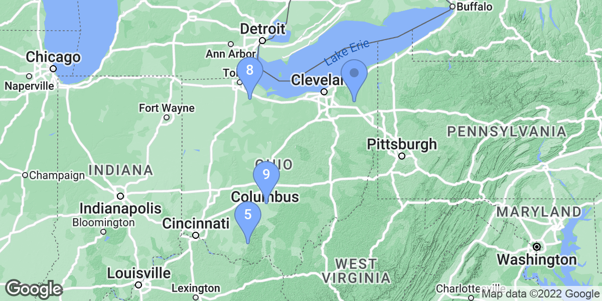Ohio dive site map