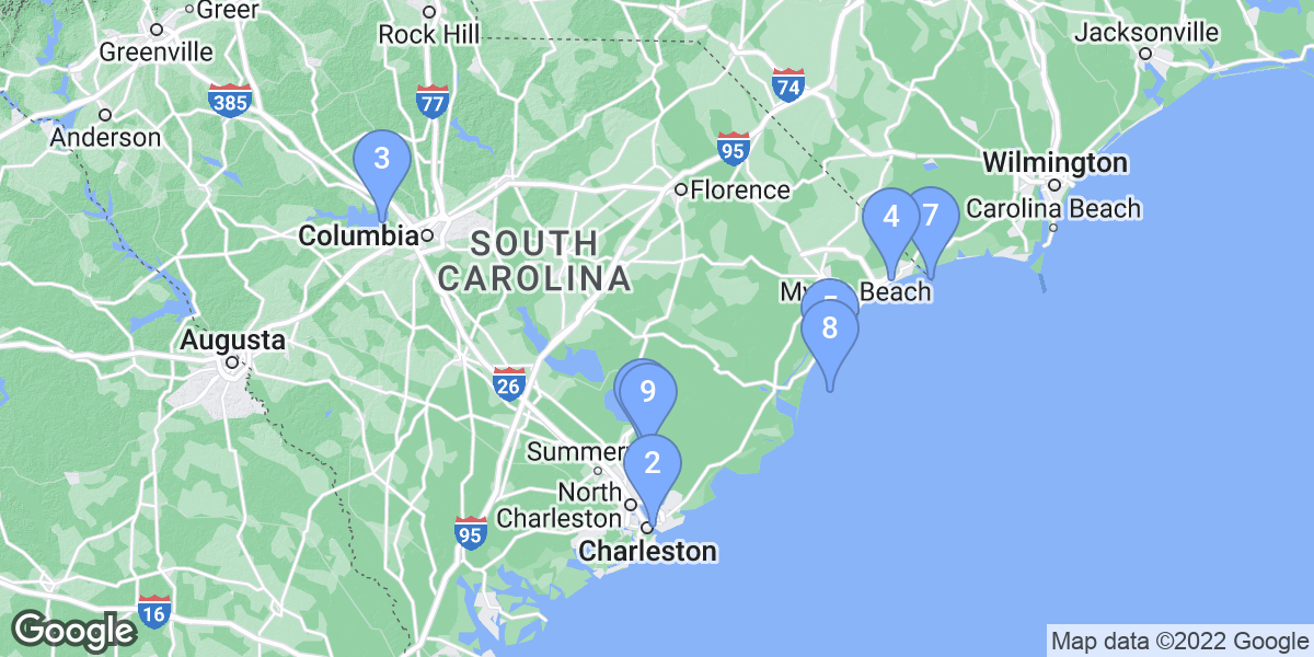 South Carolina dive site map