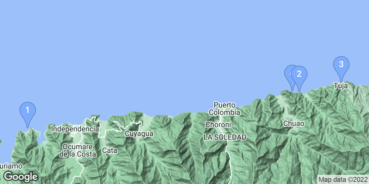 Aragua dive site map