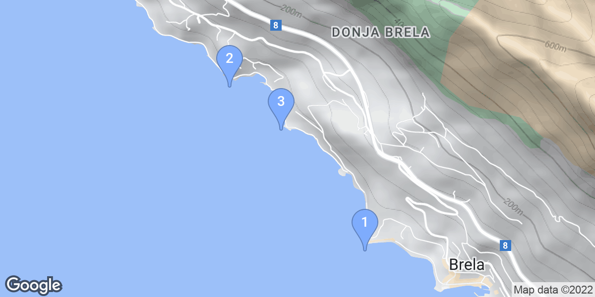 Općina Brela dive site map
