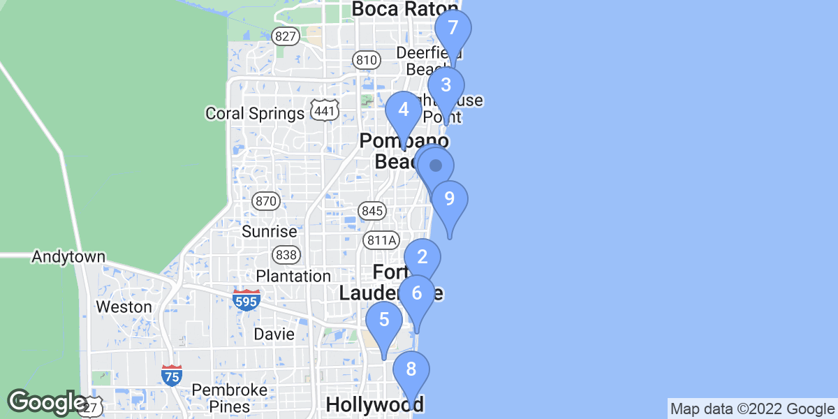 Broward County dive site map