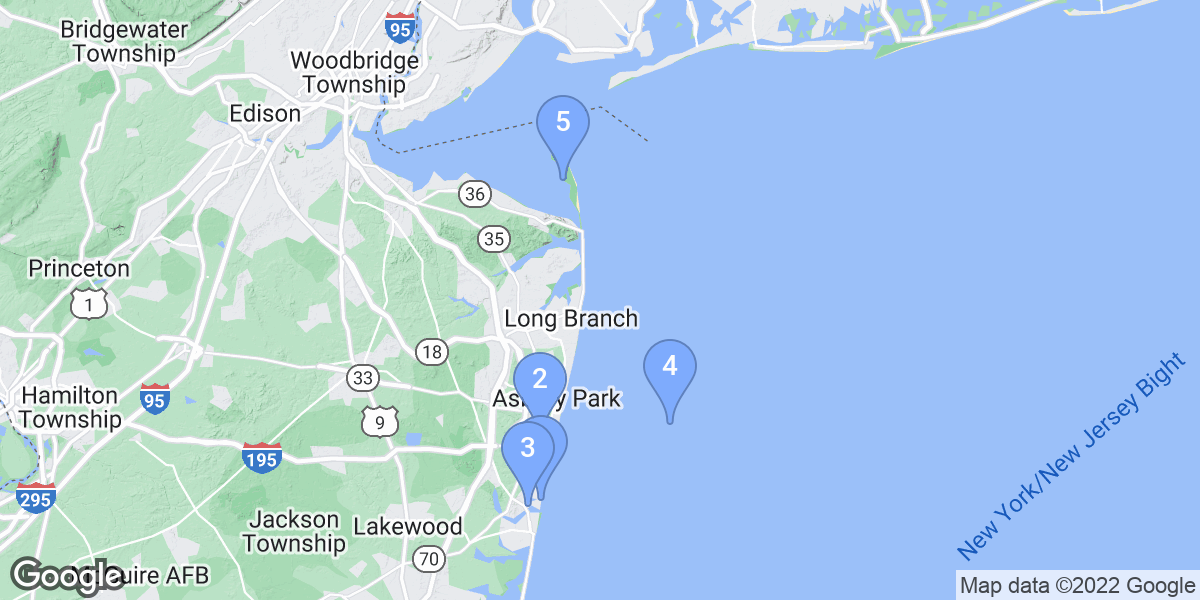 Monmouth County dive site map