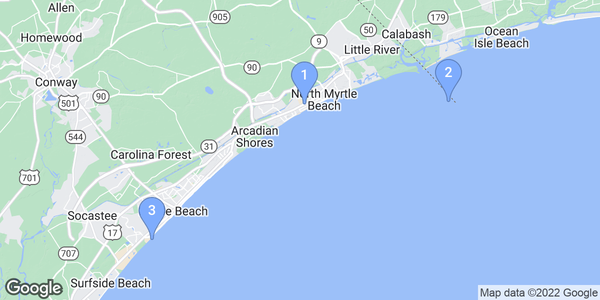 Horry County dive site map