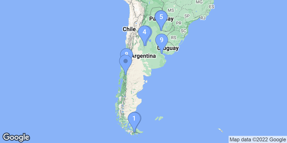 Argentina dive site map