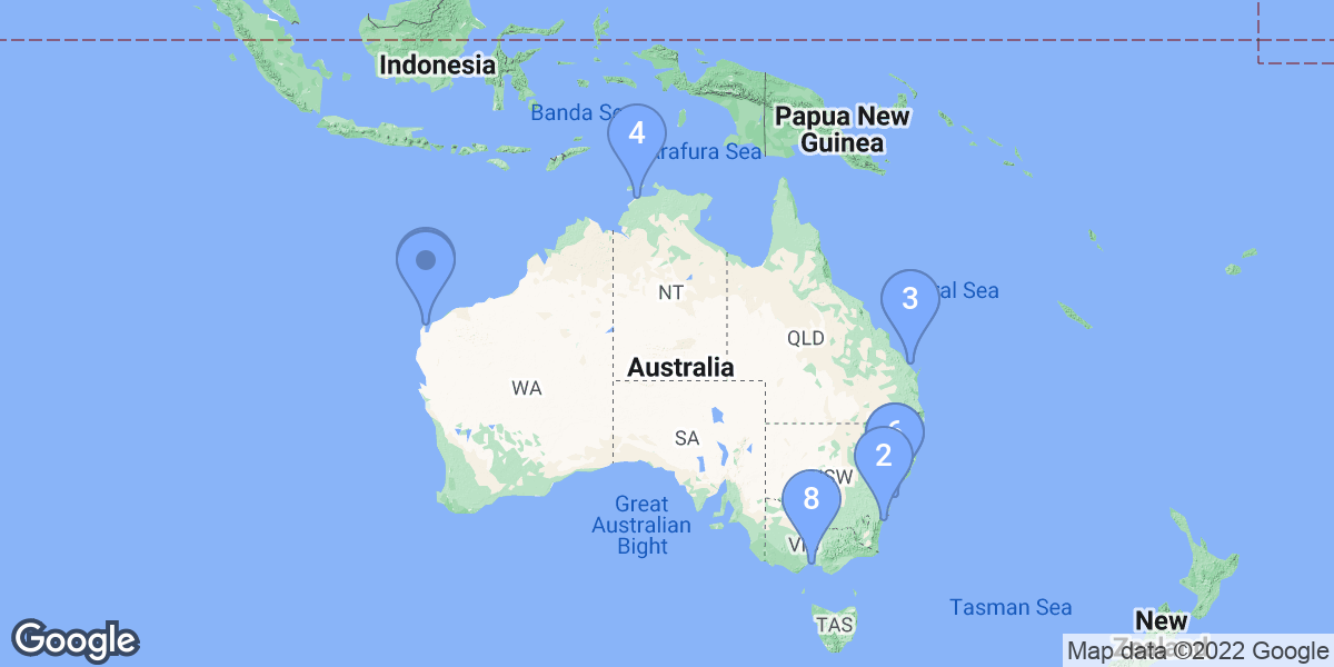 Australia dive site map