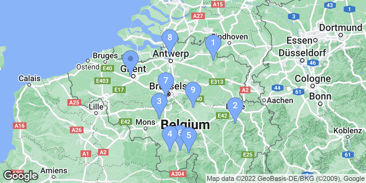 Belgium dive site map