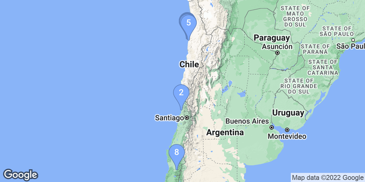 Chile dive site map