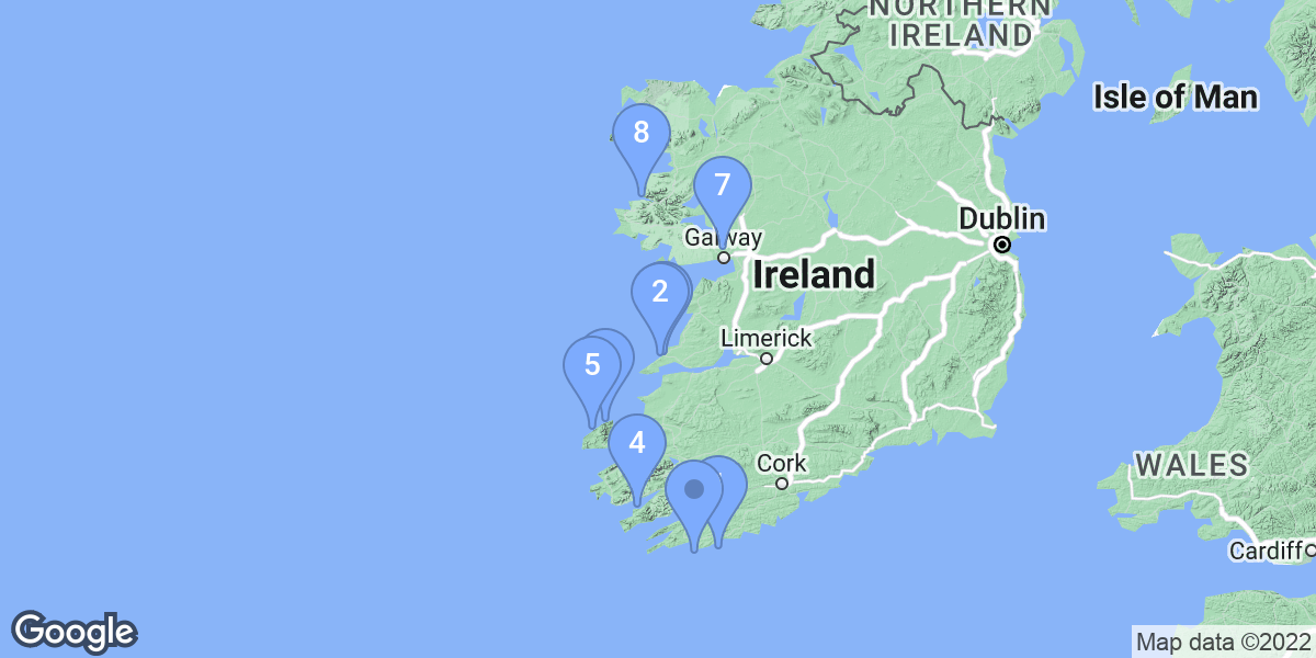 Ireland dive site map