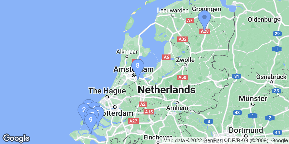 Netherlands dive site map