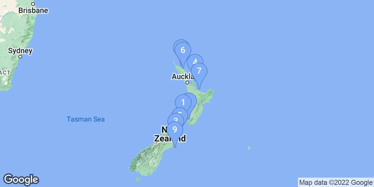 New Zealand dive site map