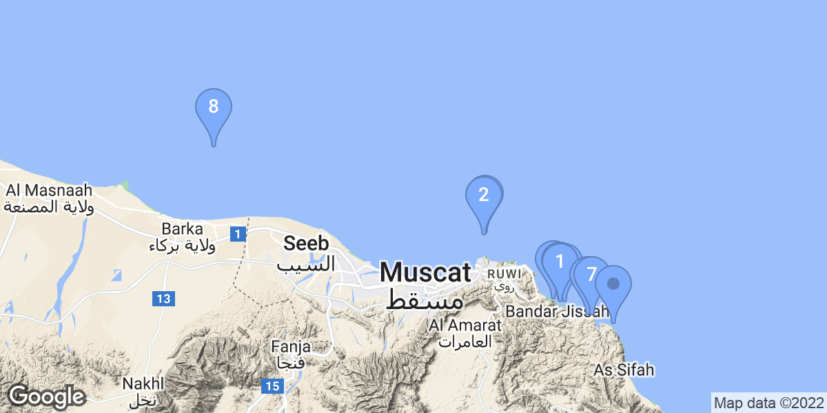 Oman dive site map