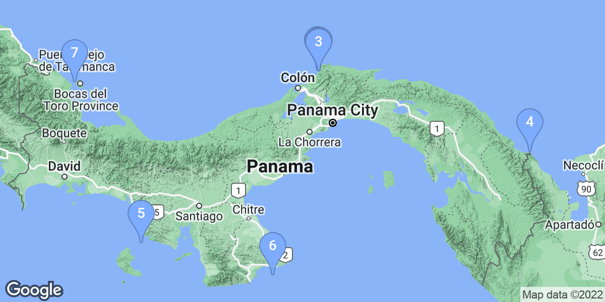 Panama dive site map