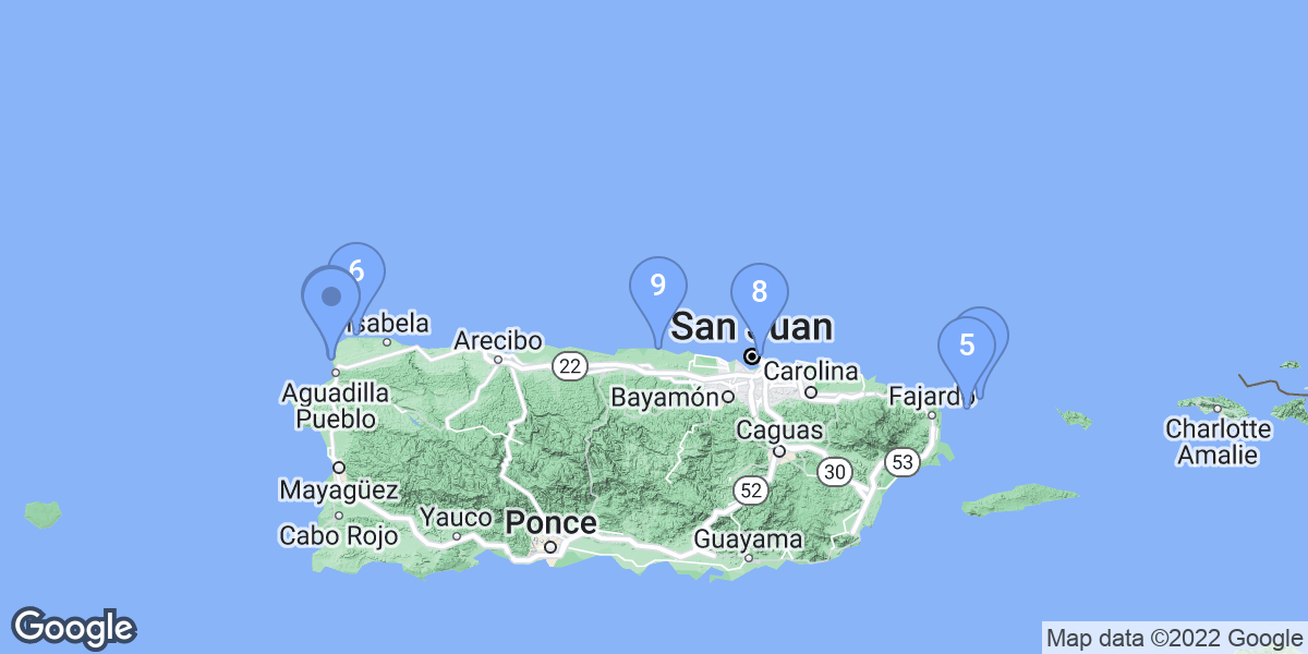 Puerto Rico dive site map