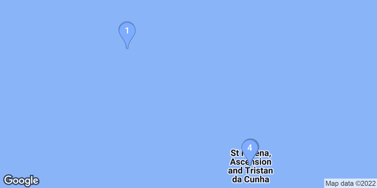 Saint Helena, Ascension and Tristan da Cunha dive site map