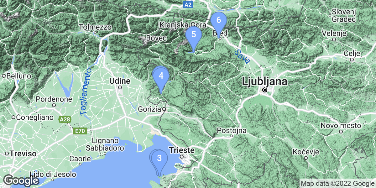 Slovenia dive site map