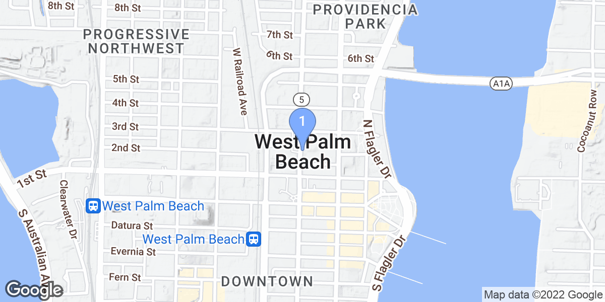 West Palm Beach dive site map