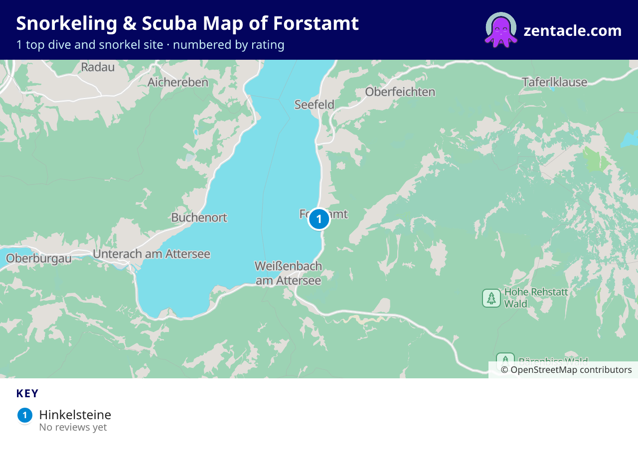 Snorkeling & Scuba Map of Forstamt: numbered map of the top 1 dive and snorkel sites, with ratings