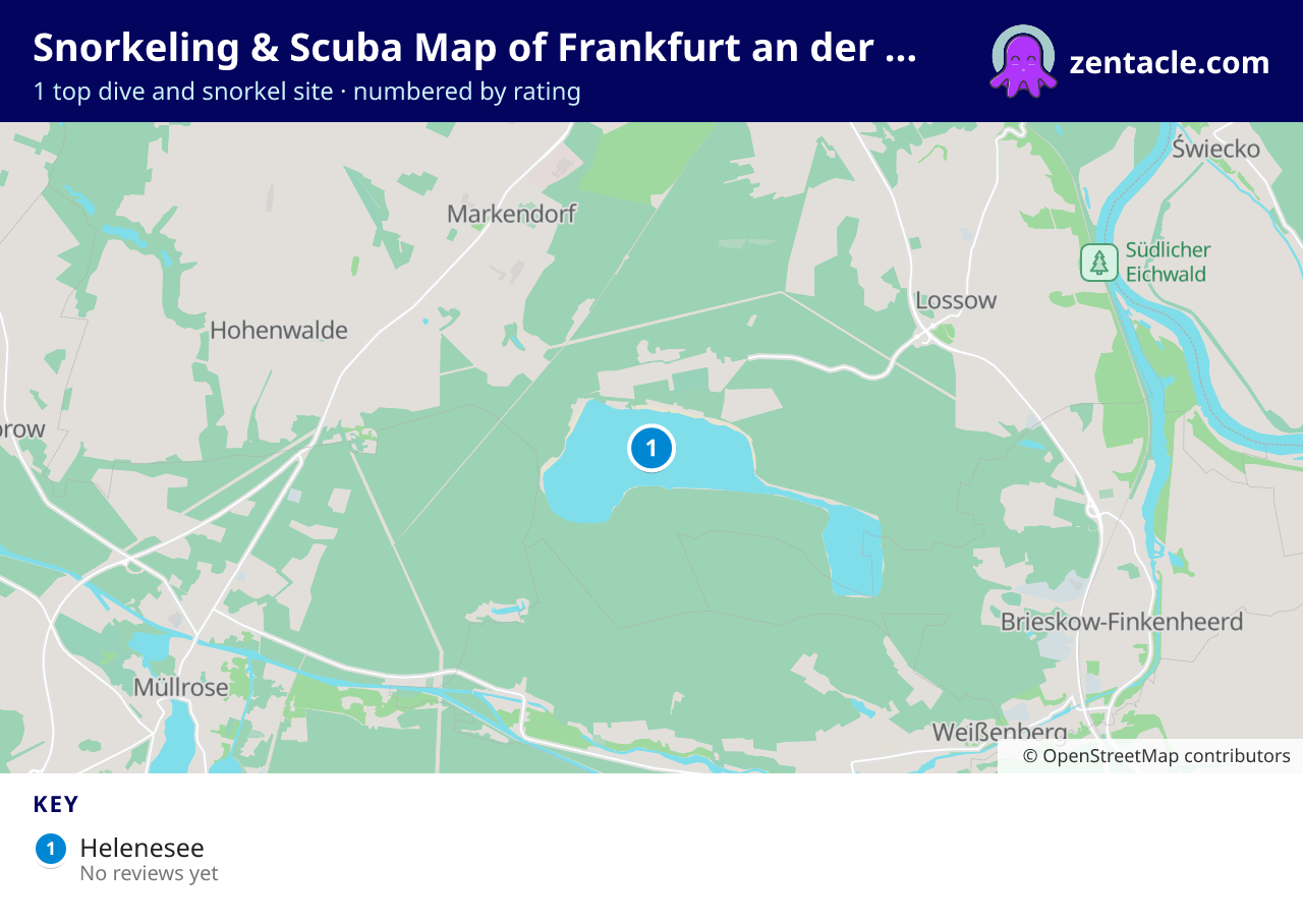 Snorkeling & Scuba Map of Frankfurt an der Oder: numbered map of the top 1 dive and snorkel sites, with ratings
