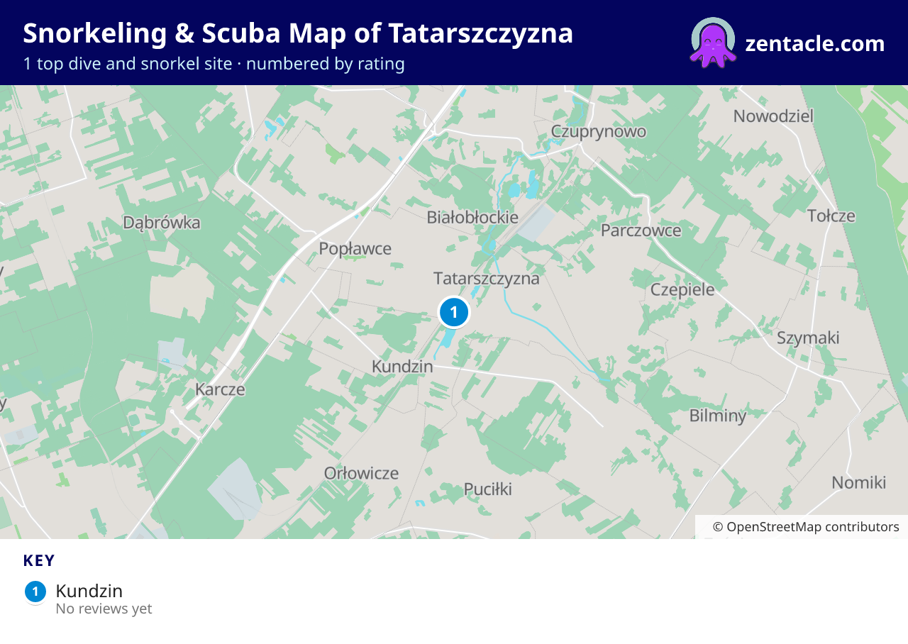 Snorkeling & Scuba Map of Tatarszczyzna: numbered map of the top 1 dive and snorkel sites, with ratings