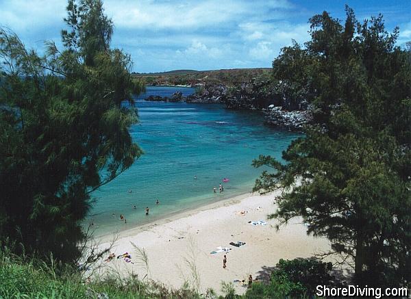 This is a view from the trail head.  The best diving would be off to the left.