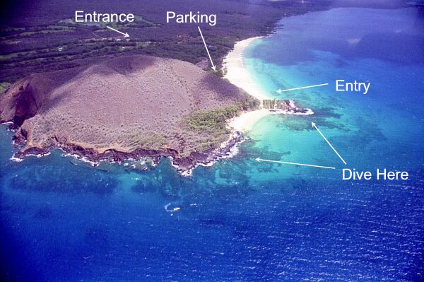 The larger beach is known a Makena Beach or Oneloa Beach, and the smaller is the famous Pu'u Olai Beach.   The parking is on this end of Makena.
