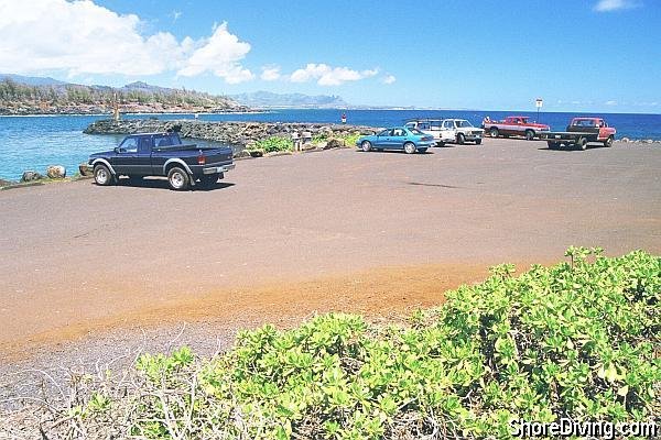 You'll find plenty of parking.  The entry is in front of the blue car.