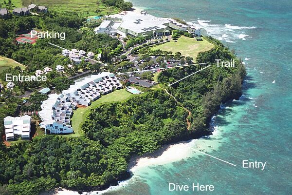 And here you can see the trail down the bluff to the beach aptly named as The Hideaway.