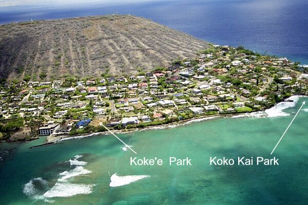 Here is a view of both Koke'e Park and Koko Kai Park, as described in the next site.