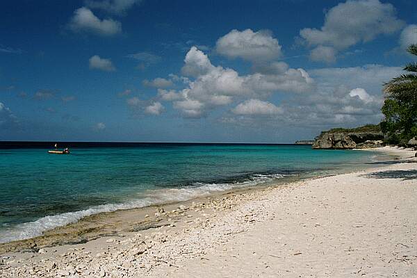 The beach is expansive.