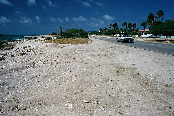 Parking on the sandy patch right off the main road.